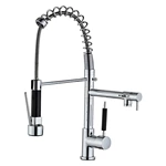 Hot & Cold Brass Kitchen Tap - Spring Pull Out Spray, Single Lever