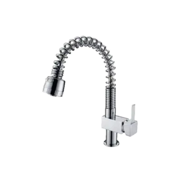 Spring Pull Out Brass Kitchen Tap - Hot/Cold Mixer, Custom Colors
