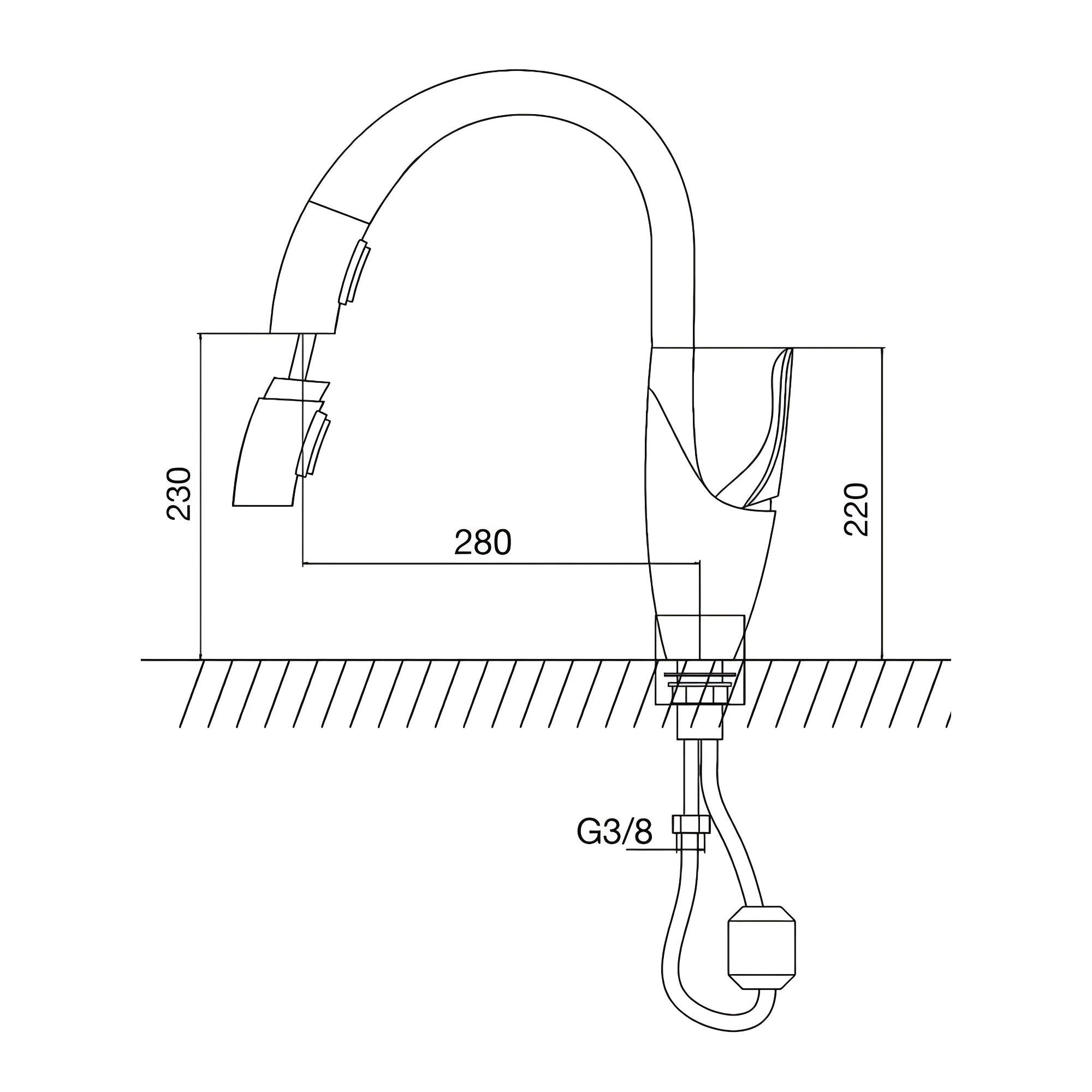 Single Handle Deck Mounted Hot Cold Brass Kitchen Tap - For Trade EU