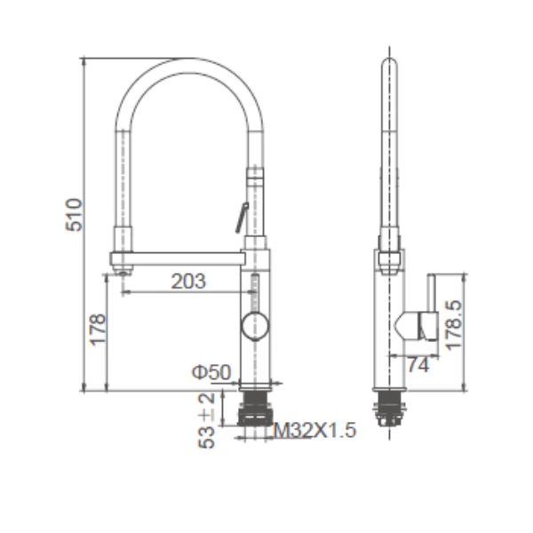 Single Handle Brass Kitchen Faucet with Customizable Finish - Europe B2B Supplier