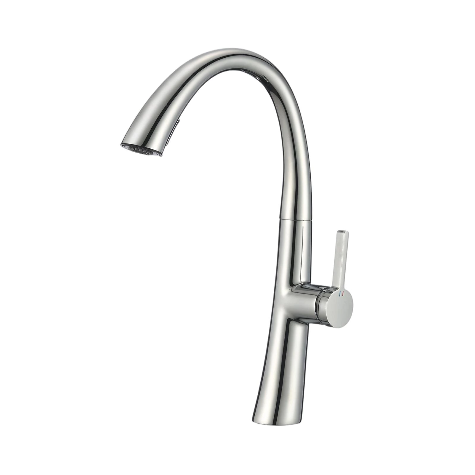 Commercial Deck Mount Pull Out Kitchen Mixer Tap - Brass Single Lever