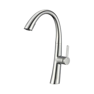 Commercial Deck Mount Pull Out Kitchen Mixer Tap - Brass Single Lever