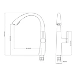 Commercial Deck Mount Pull Out Kitchen Mixer Tap - Brass Single Lever
