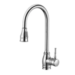 Deck Mount Brass Pull Down Single Lever Kitchen Faucet