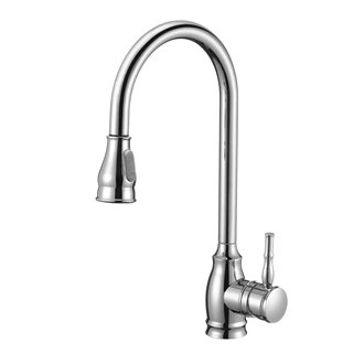 Deck Mount Brass Pull Down Single Lever Kitchen Faucet