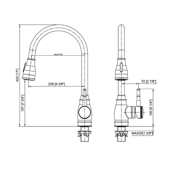 Deck Mount Brass Pull Down Single Lever Kitchen Faucet
