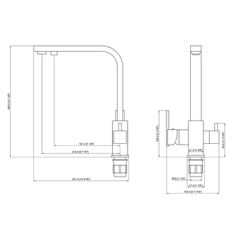 3-Way Hot Cold Filtered Kitchen Tap Dual handle filtered kitchen faucet