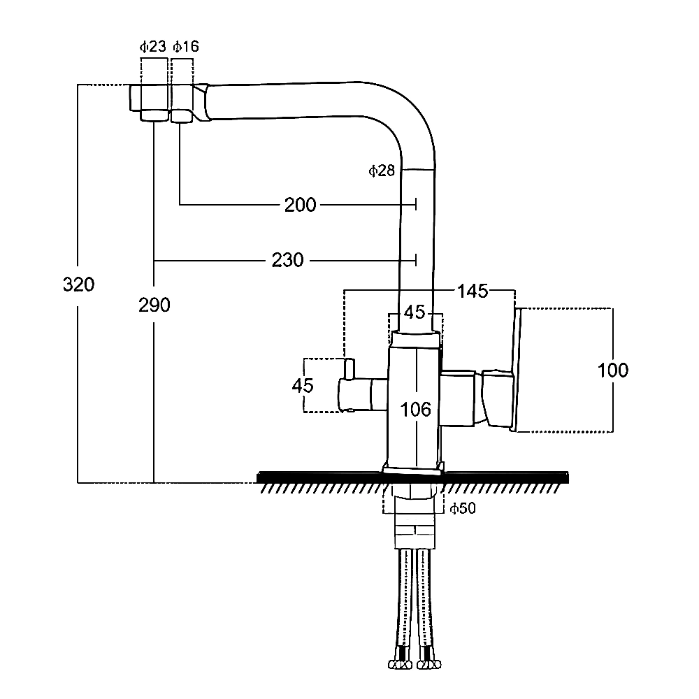 Single Handle Filtered Kitchen Faucet: Hot & Cold Kitchen taps with Built-in Filtration