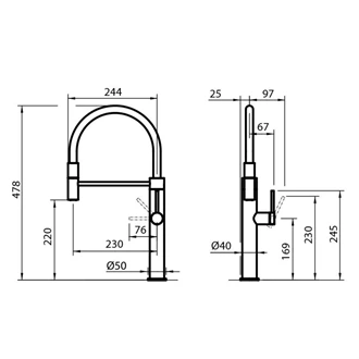 Single Handle Spring Pull Out Brass Kitchen Faucet - Hot/Cold, Europe B2B Supplier
