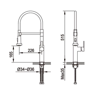 European Style Brass Sink Tap - Customizable, Spring Pull Out, Single Lever
