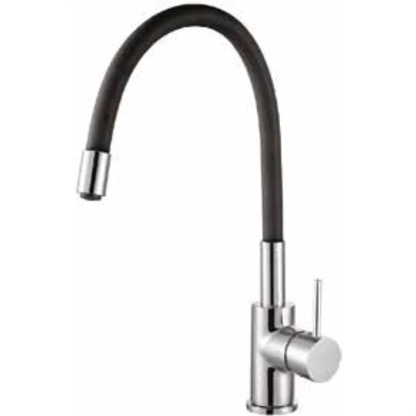 Deck Mount Hot & Cold Chrome Brass Kitchen Faucet - Single Hole B2B