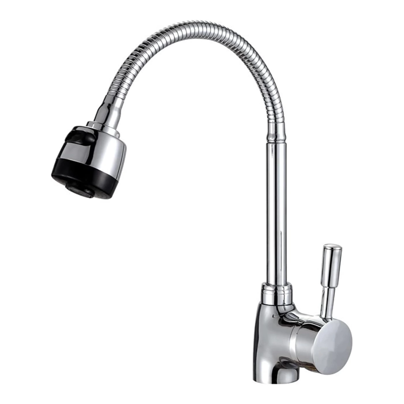 B2B Supplier: Chrome Brass Single Lever Deck Mount Kitchen Faucet