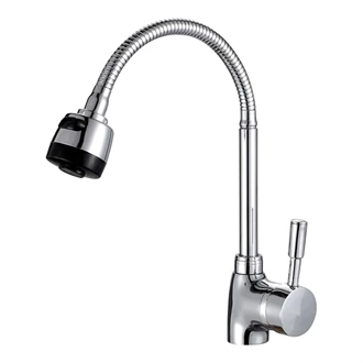 B2B Supplier: Chrome Brass Single Lever Deck Mount Kitchen Faucet