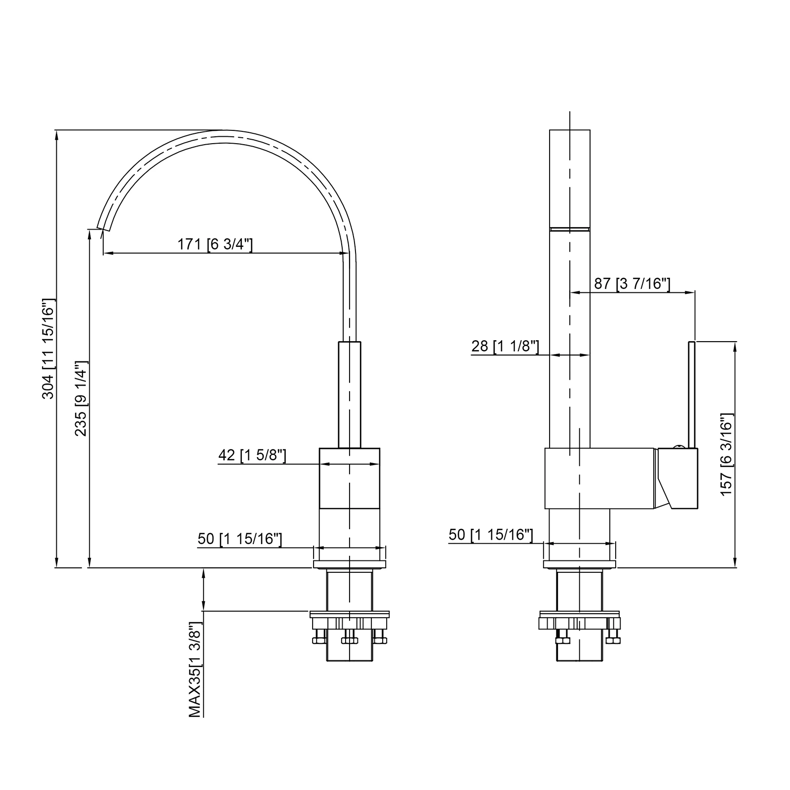 Polished brass kitchen faucet Kitchen mixer Kitchen sink mixer