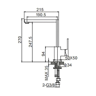 Deck Mounted Chrome on Brass Kitchen Mixer Tap - Wholesale Supplier