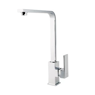Chrome Finish Brass Single Handle Kitchen Faucet Deck Mount