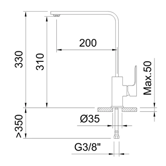 Chrome Finish Brass Single Handle Kitchen Faucet Deck Mount