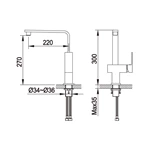 B2B Chrome Brass Hot & Cold Double Lever Deck Mounted Kitchen Tap