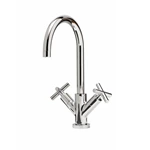 Deck Mounted Chrome Plated Brass Two Handle Kitchen Faucet - Bulk Buy