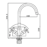 Deck Mounted Chrome Plated Brass Two Handle Kitchen Faucet - Bulk Buy
