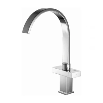 European Brass Chrome Double Handle Deck Mounted Kitchen Tap Supplier