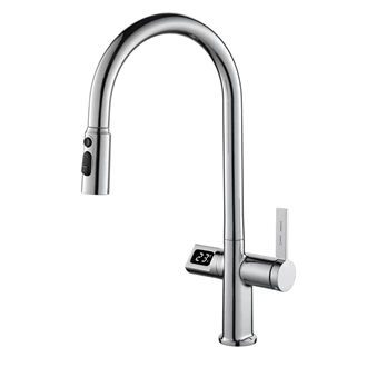 deck mounted brass kitchen faucet digital temperature display supplier Europe