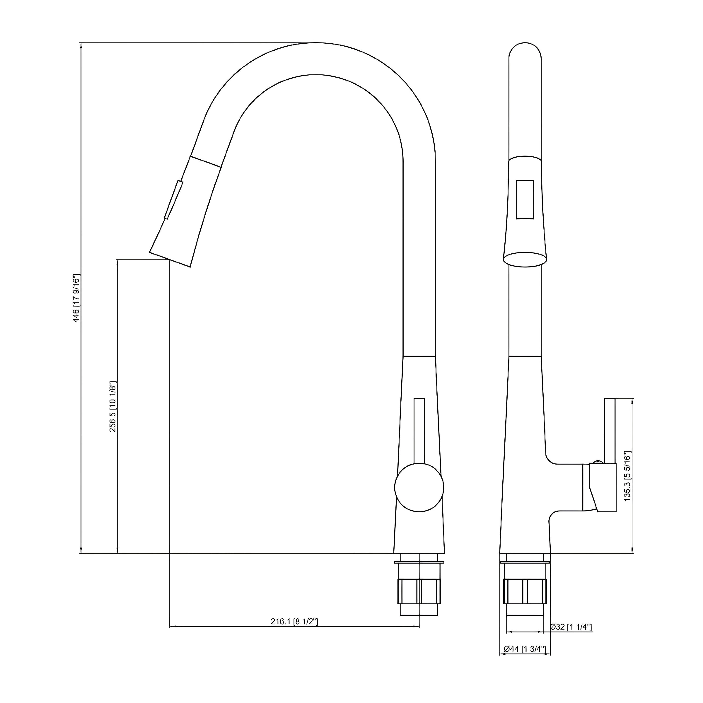 Customizable Color Brass Kitchen Faucet with Pull Out Sprayer - Single Handle, Deck Mount for European Market