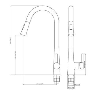 Customizable Color Brass Kitchen Faucet with Pull Out Sprayer - Single Handle, Deck Mount for European Market