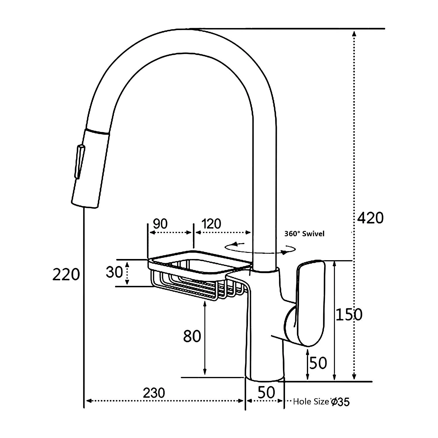 Bulk Purchase: Brass Kitchen Taps with Pull Down Feature - Single Lever, Deck Mounted, Color Options