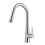 Brass Pull Down Kitchen Sink Faucet - Single Lever, Deck Mounted, Customizable Colors