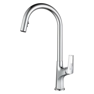Single Handle Brass Kitchen Tap with Pull Out - Deck Mounted, Hot & Cold, Custom Color Options for European Buyers
