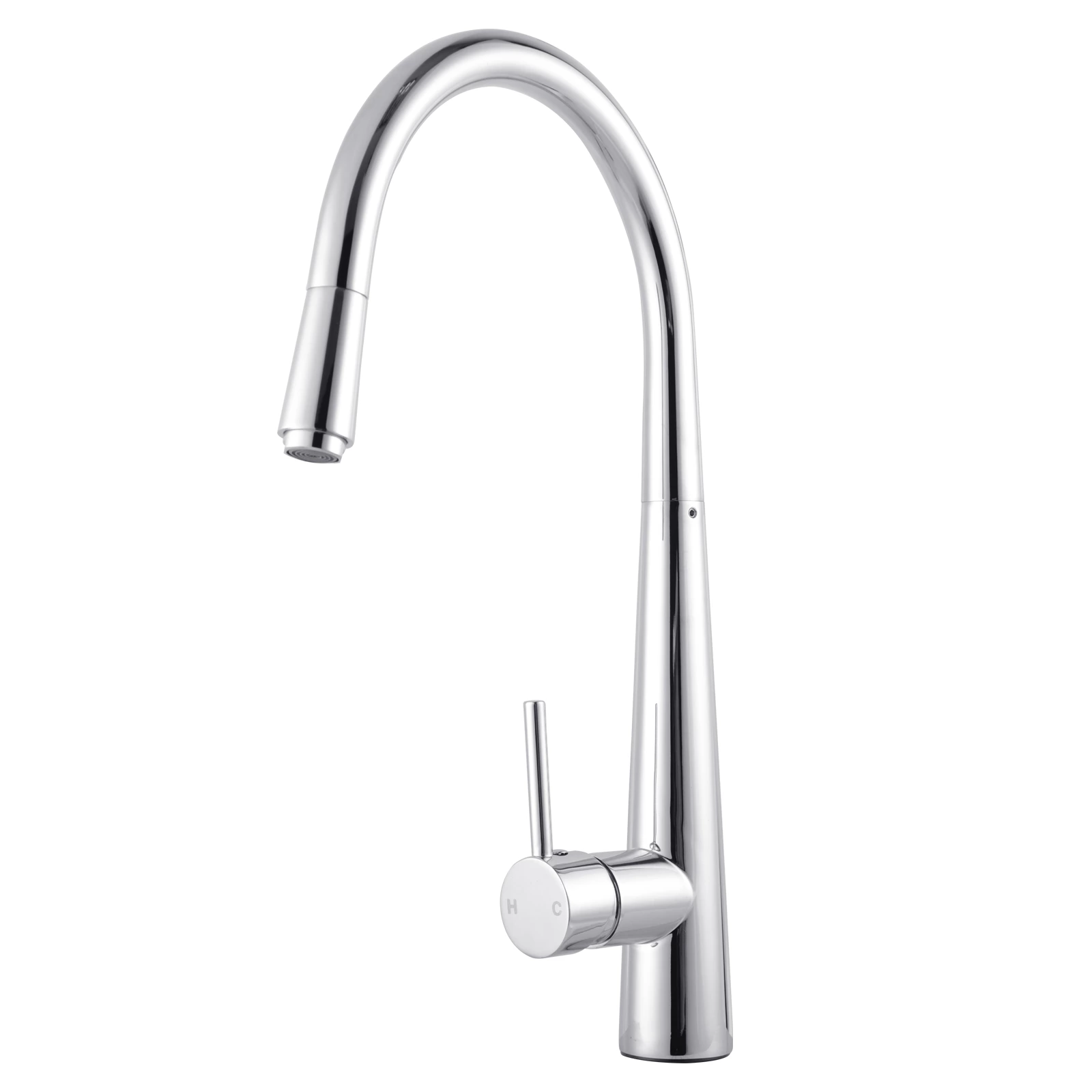 Brass Kitchen Faucet for Trade - Single Handle, Pull Out, Deck Mounted, Hot/Cold, Customizable Colors