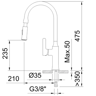 Bulk Order Brass Kitchen Mixer - Single Lever, Pull Down, Deck Mounted, Hot & Cold, Customizable