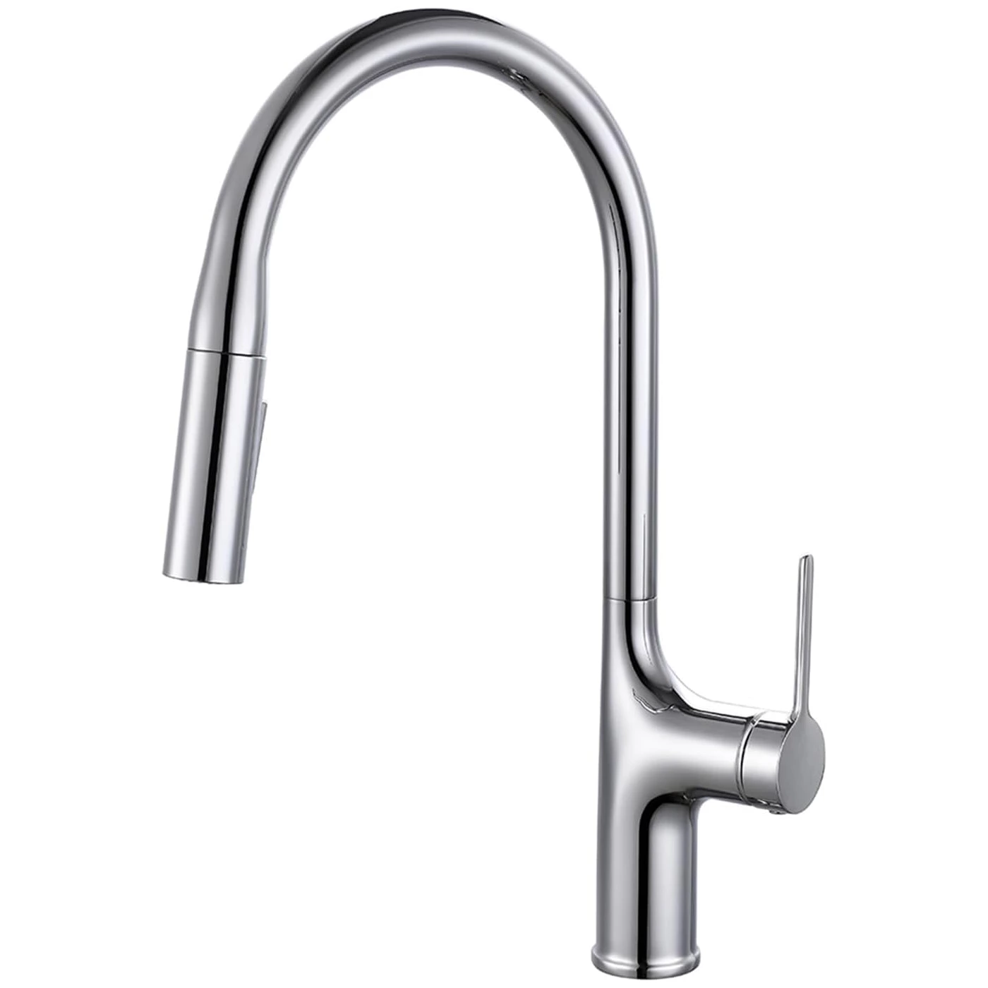 Commercial Brass Kitchen Tap with Pull Out - Single Handle, Deck Mounted, Color Options for European Projects