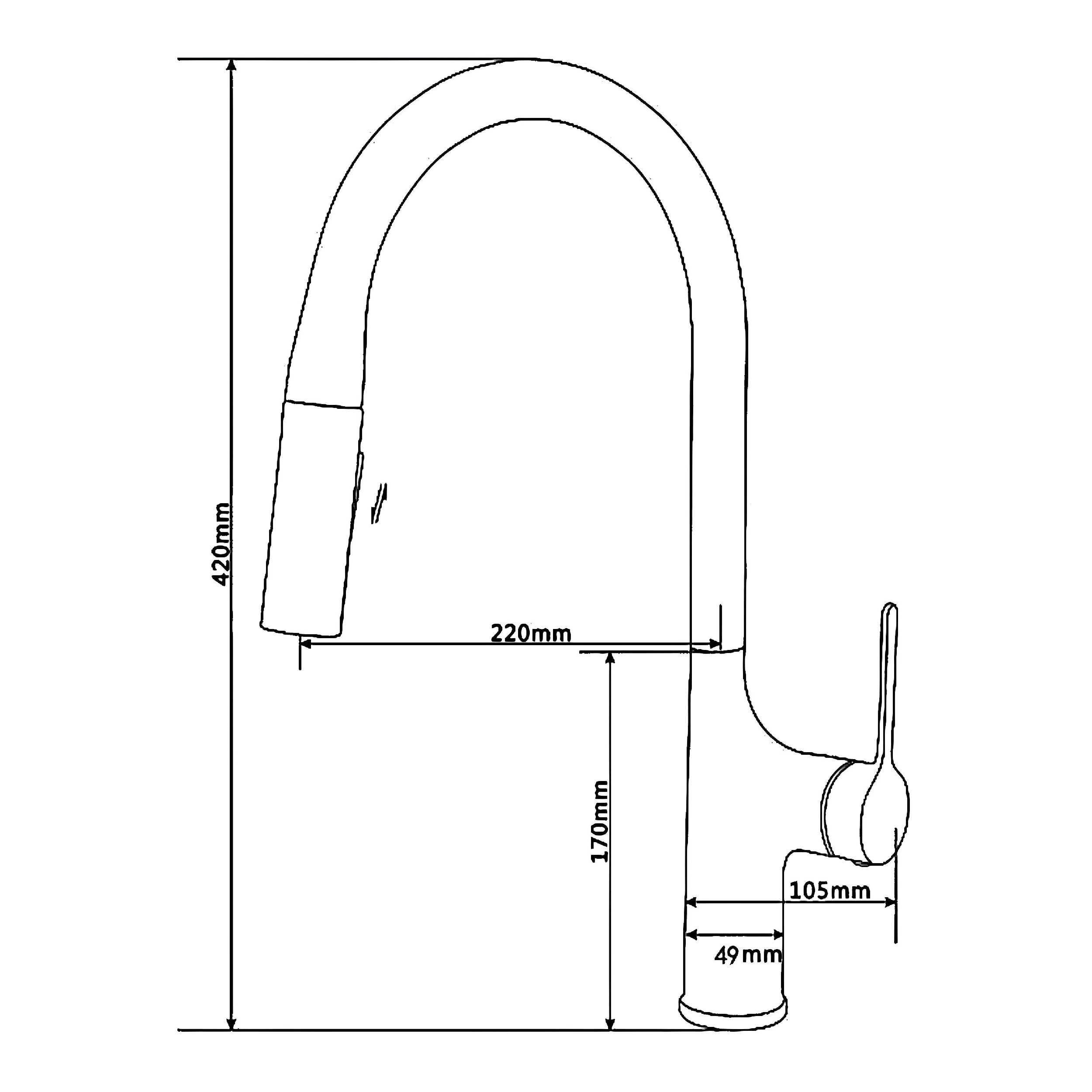 Commercial Brass Kitchen Tap with Pull Out - Single Handle, Deck Mounted, Color Options for European Projects