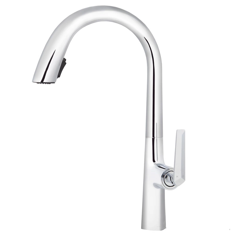European Standard Single Lever Brass Kitchen Faucet - Pull Down, Deck Mount, Hot & Cold, Custom Colors