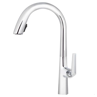 European Standard Single Lever Brass Kitchen Faucet - Pull Down, Deck Mount, Hot & Cold, Custom Colors