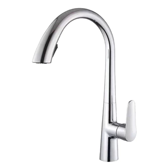 Brass Pull Down Kitchen Faucet - Single Lever, Deck Mounted, Customizable Colors