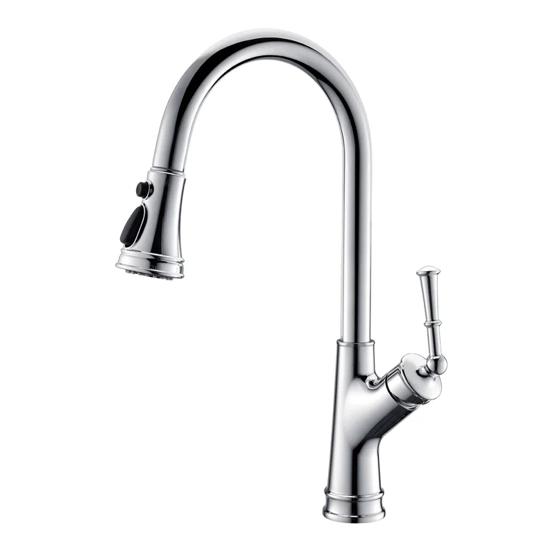Single Handle Brass Kitchen Tap with Pull Out Sprayer - Deck Mounted, Hot & Cold, Custom Color Options for Europe