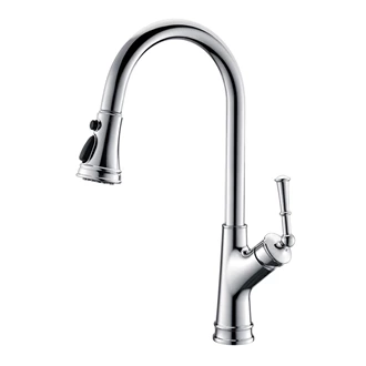 Single Handle Brass Kitchen Tap with Pull Out Sprayer - Deck Mounted, Hot & Cold, Custom Color Options for Europe