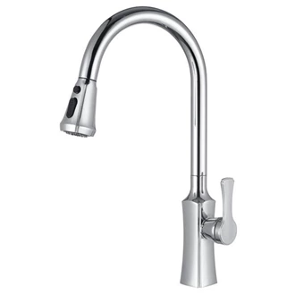 Brass Kitchen Faucet for Wholesaler - Single Handle, Pull Out, Deck Mounted, Hot/Cold Water, Customizable Colors Europe