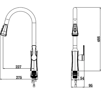 Brass Kitchen Faucet for Wholesaler - Single Handle, Pull Out, Deck Mounted, Hot/Cold Water, Customizable Colors Europe