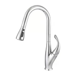 Deck Mounted Single Lever Brass Kitchen Tap - Pull Down Sprayer, Hot & Cold, Custom Color Choices