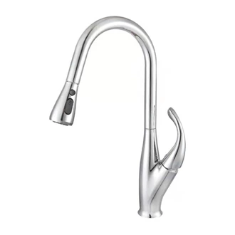Deck Mounted Single Lever Brass Kitchen Tap - Pull Down Sprayer, Hot & Cold, Custom Color Choices