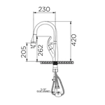 Deck Mounted Single Lever Brass Kitchen Tap - Pull Down Sprayer, Hot & Cold, Custom Color Choices