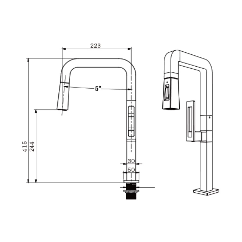 Bulk Order: Single Lever Brass Kitchen Mixer with Pull Down - Deck Mounted, Hot & Cold, Custom Colors