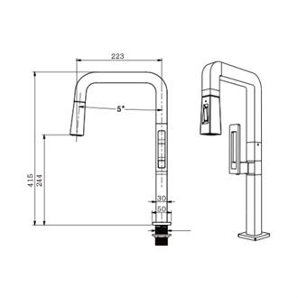 Bulk Order: Single Lever Brass Kitchen Mixer with Pull Down - Deck Mounted, Hot & Cold, Custom Colors