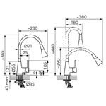 Brass Pull Down Kitchen Sink Faucet - Single Lever, Deck Mounted, Customizable Colors - Europe Wholesale Supplier