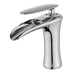 Modern Design Brass Waterfall Mixer Tap - Deck Mounted for Bathroom Sinks