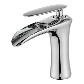 Modern Design Brass Waterfall Mixer Tap - Deck Mounted for Bathroom Sinks